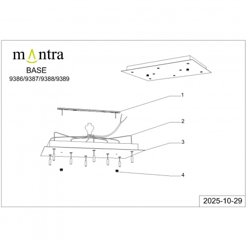 9387 Основание потолочное 8L MODULAR LIGHT FLORONES